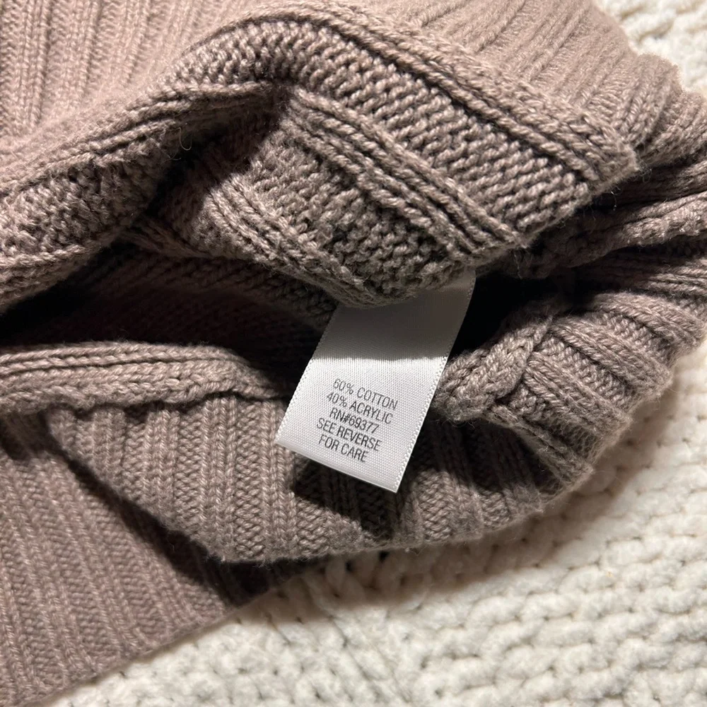 Sonoma Light Brown Short Sleeve Turtleneck Sweater